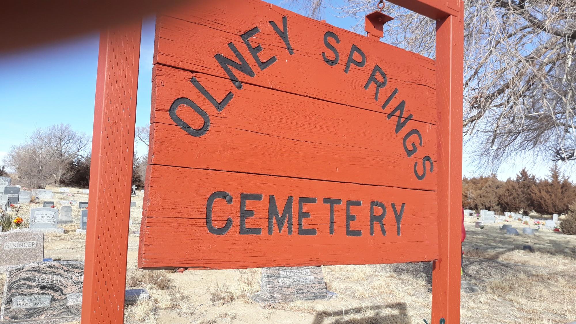 Olney Springs Cemetery Sign